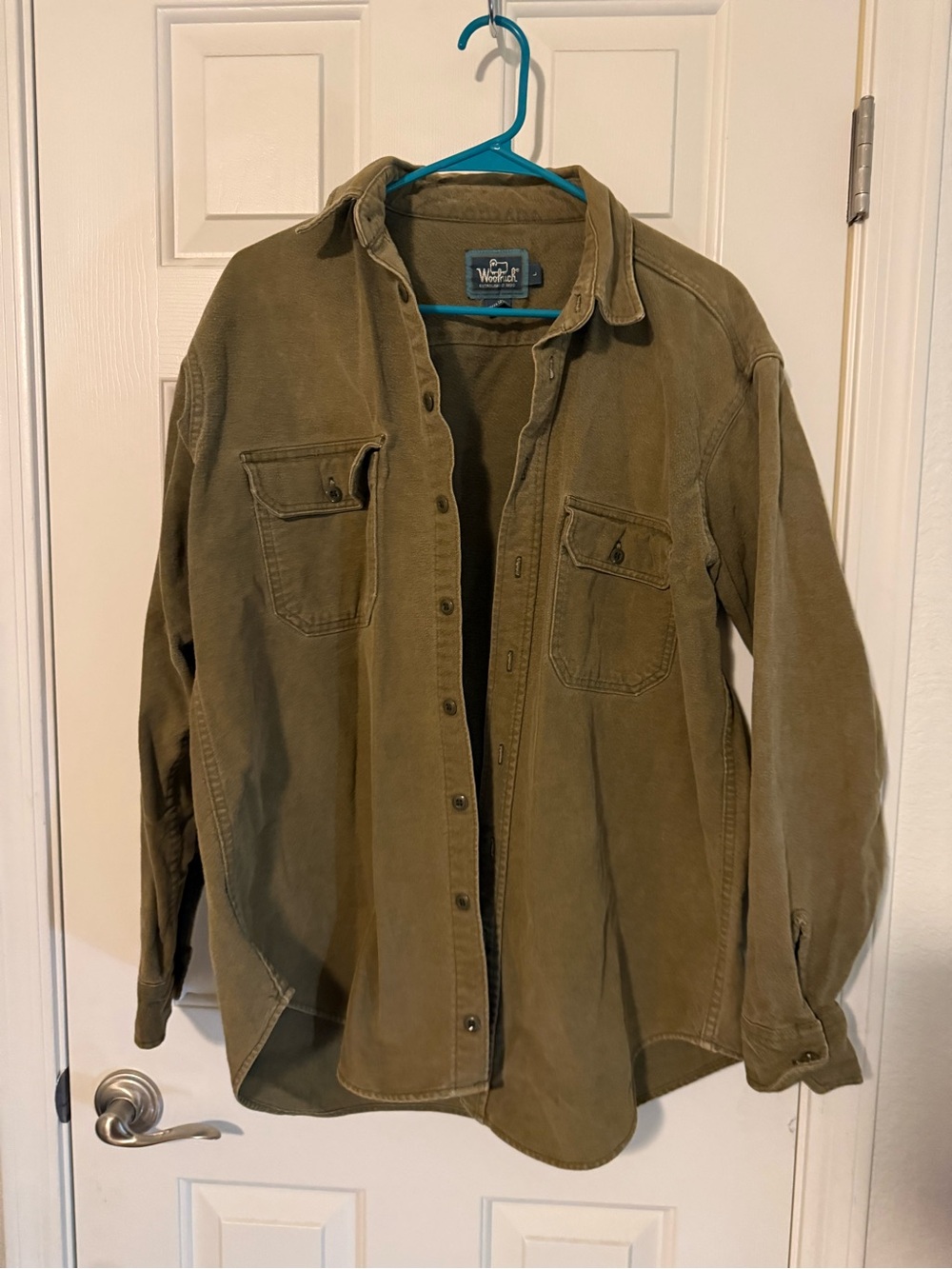 Woolrich Olive Green Corduroy Shirt Jacket